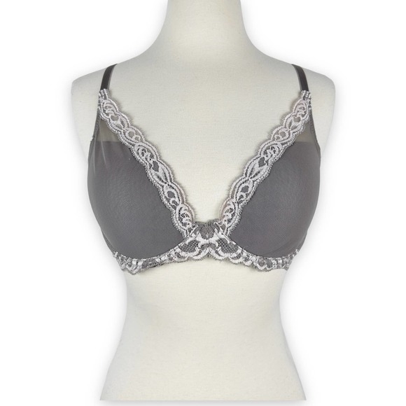 Natori Other - Natori 32DD FEATHERS CONTOUR PLUNGE BRA Taupe gray Lace